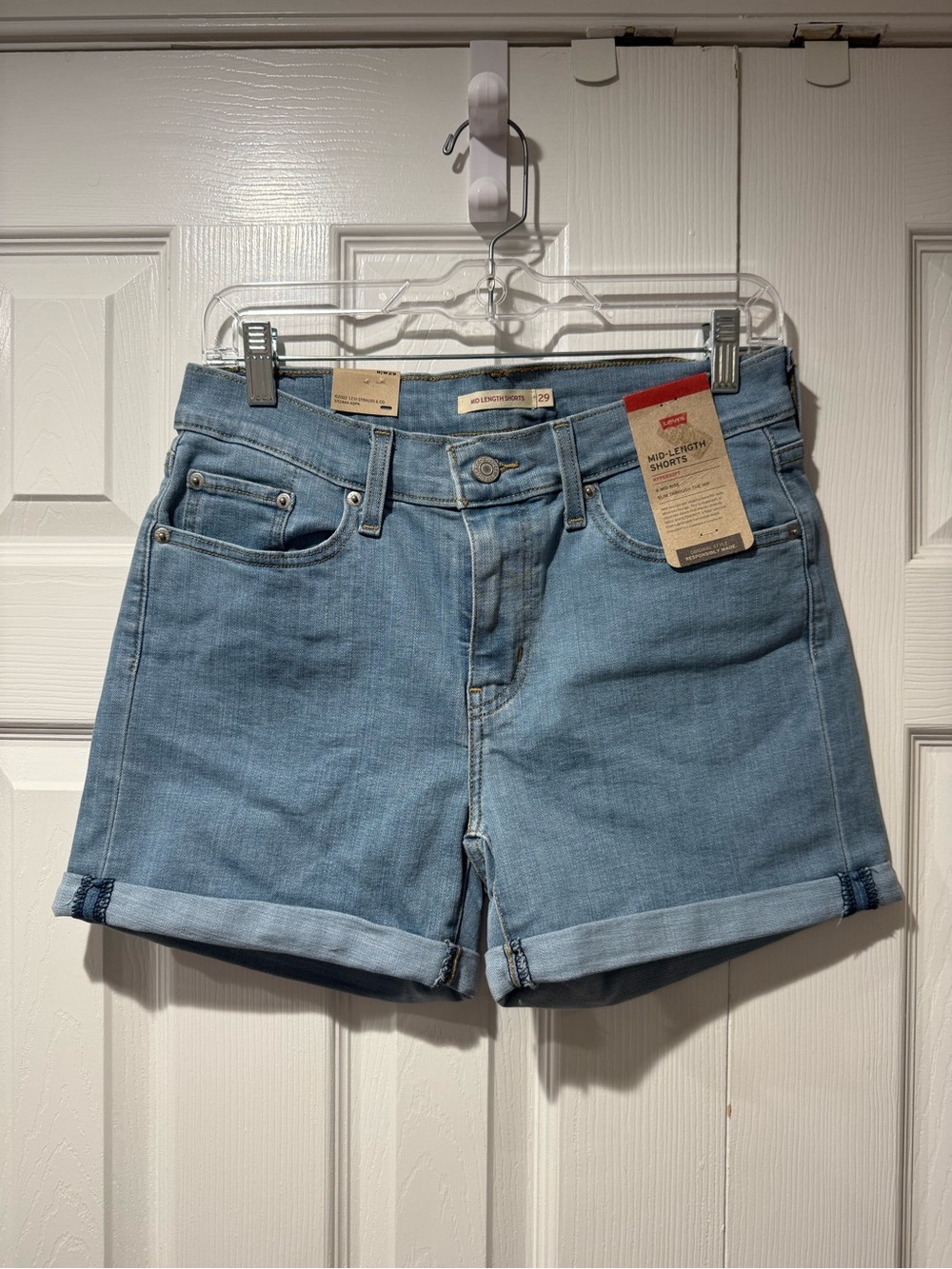 Levi's Women's Light Blue Rolled-Cuff Denim Shorts